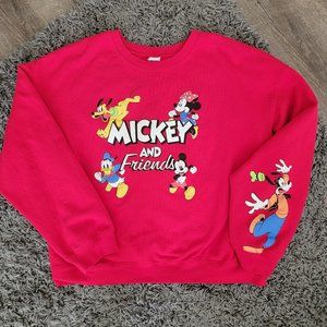 Disney Parks Mickey and Friends 3XL Sweatshirt Excellent Condition Red